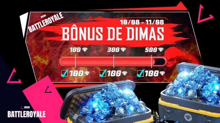 Evento Recarga Free Fire Ganhe Diamantes ao Comprar Diamantes em 10 de Agosto