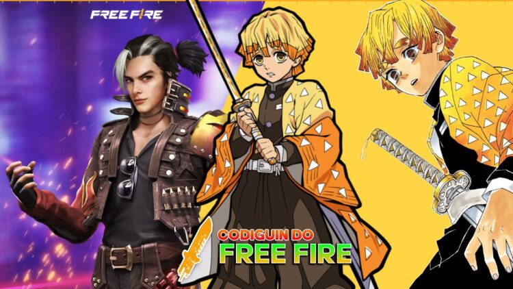 Novo Codiguin FF Resgate a Skin Zenitsu de Demon Slayer no Free Fire